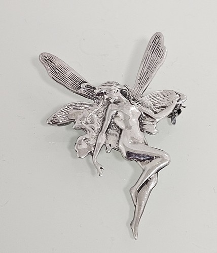 925 stamped fairy brooch - brooch., art