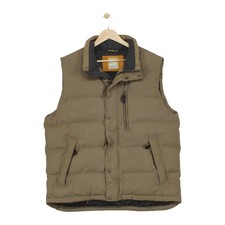 Vintage Timberland Bodywarmer Mens Size XL Brown Down Filled Full Zip