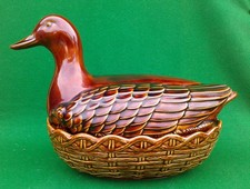 PORTMEIRION No. 1 BROWN CERAMIC OVEN TO TABLE DUCK CASSEROLE DISH.