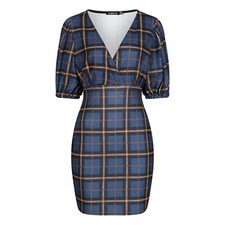 Blue Checked Mini Dress BNWT