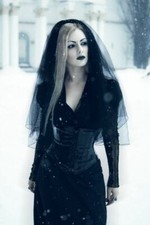 BLACK VEIL Gothic Halloween Bride - 2 layer - Carnival