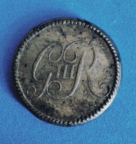George iii brass coin weight - george,