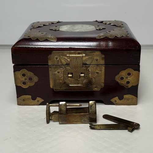 Vintage chinese wood brass - wood, &