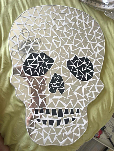 Handmade mosaic skull wall - mosaic,