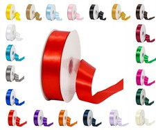 25 Metres Rolls Double Sided Satin Ribbon Reels in Range of Widths & Colours