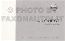 2005 Nissan Quest Van Owners Manual Original OEM Owner User Guide Book