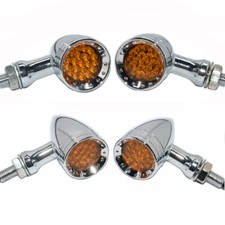 4X Motorcycle LED Chrome