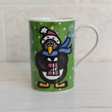 CHRISTMAS SANTA & PENGUIN Stoneware Mug Made By Dunoon & Sainsburys H 10.5cm