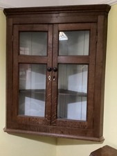 Antique oak Fronted Corner Cabinet