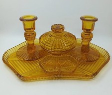 Amber Glass Art Deco Dressing