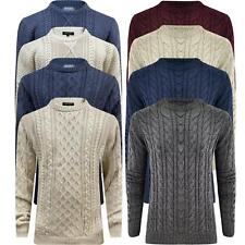ZARA Mens Chunky Cable Knitted Thick Jumper Long Sleeve Crew Neck Heavy Sweater