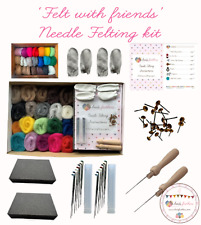 Heidifeathers® Beginners Needle Felting Kit - 'Felt with Friends' wool, mats...