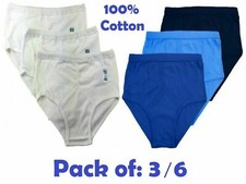 Mens Y Fronts 100% Cotton Briefs Underwear White Blue Under Wear Pants S > 5XL