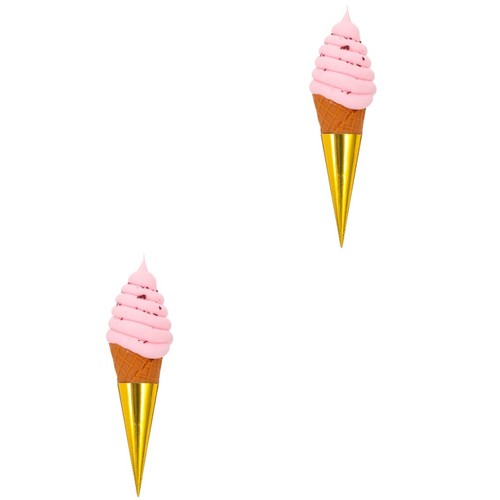 2pcs simulation ice cream cone - cream,