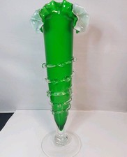 Green Murano Style Glass Vase