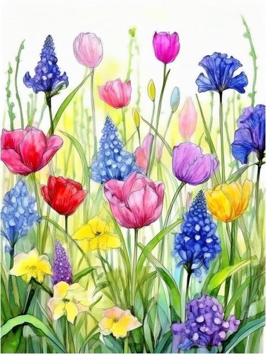 Tile mural wildflowers floral - mural,