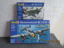 1/72   REVELL  MESSERSCHMITT  BF 110E-1  +  BF 109  G-10  MODEL KITS    see des.