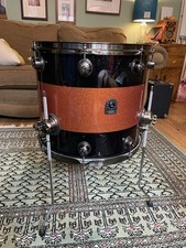 Natal Originals Maple 16x14 Floor Tom Black/Orange Sparkle Split Lacquer