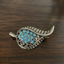 Vintage Silver Tone Turquoise