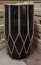 Large Dohlak Indian Drum Wooden Percussion Instrument. Speckled Wood.