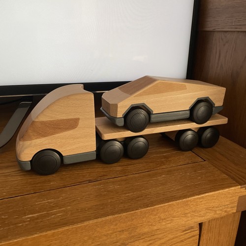 Tesla semi cybertruck - tesla, wooden