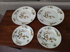 4 X Frank Haviland Limoges Geisha Plates 2 Dinner 2 Side Plates hand painted 