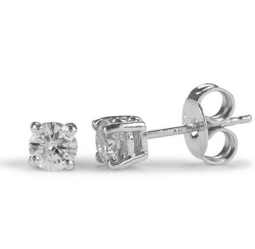 Diamond stud earrings round - earrings,