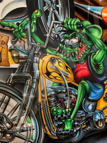 Rat fink motorcycle metal - rat,