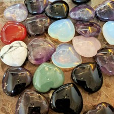 10x Natural Quartz Heart Shaped Crystal Carved Love Stone Healing Gemstone 20mm