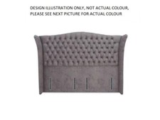 HYPNOS Super king headboard Hambleden wide winged 180cm 6FT in Daytona pebble