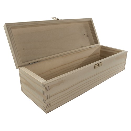 Oblong wooden box lid clasp - box,