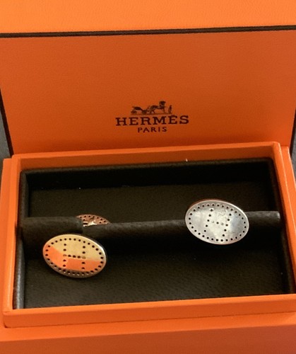 Hermes silver cufflinks with - silver,