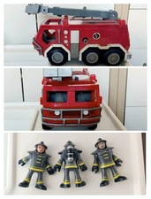 Fisher Price Imaginext Fire Station Fire Engine with Lights and Sounds 6 Figures