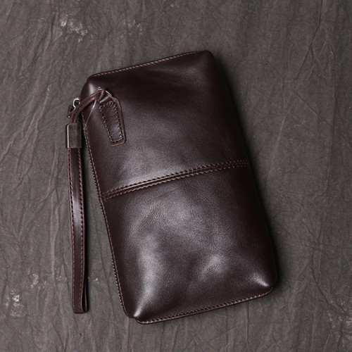 Men leather clutch wallet - leather,