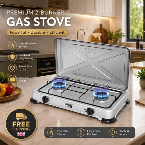 Portable double burner gas - portable,