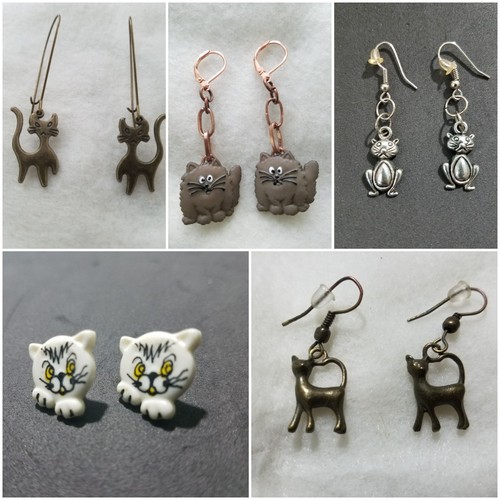 Handmade cat earrings - handmade, earrings!
