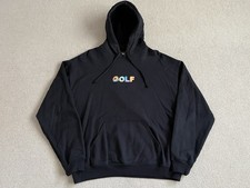 Golf Wang Large Black Hoodie From Tyler The Creator With Bold Multicoloured Logo