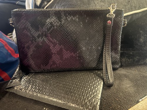 Black snakeskin effect - snakeskin, genuine