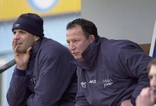 Sale coaches Steve Diamond and Jim Mallinder watching the Zurich - Old Photo