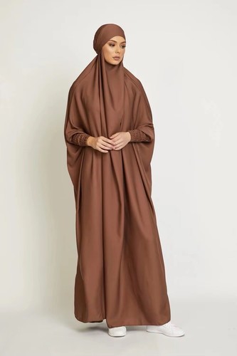 Women jilbab brown one piece - jilbab,