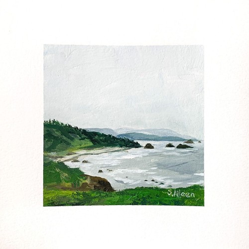 8x8 pnw original oil - original, seascape