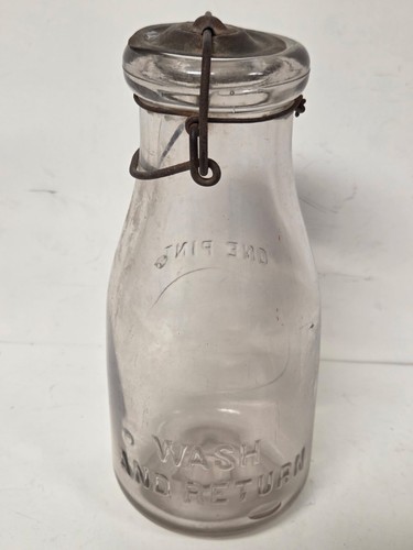 Pint tin top milk bottle - pint,