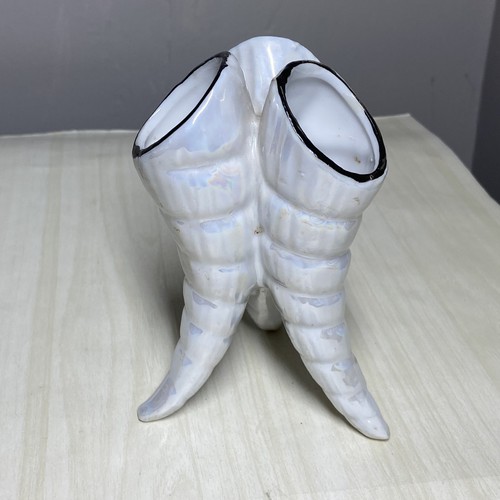 Vintage shell vase triple - vase,