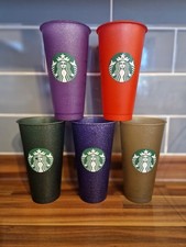 5x Plastic Glitter Starbucks Drinks Cups Reusable