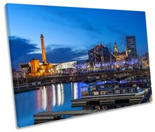 Liverpool City Waterfront CANVAS WALL ART Picture Print