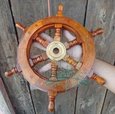 12" Wooden Ship Wheel Wall
