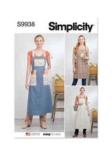 Simplicity Misses Pullover Aprons Sewing Pattern S9938A (XS-S-M-L-XL)