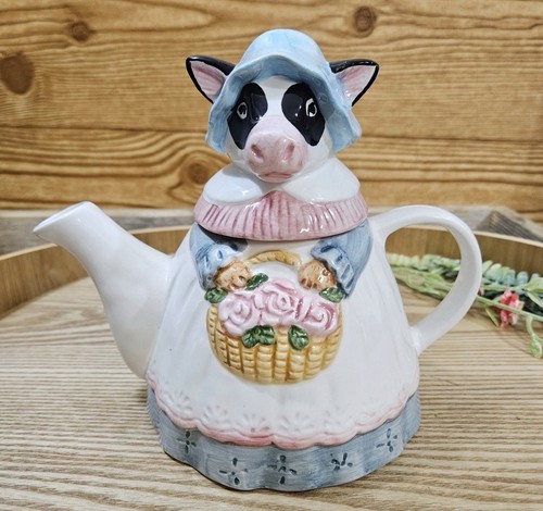 Vintage ceramic dainty mrs - vintage, cow
