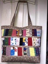 Patchwork, colorful, quilted women's bag, medium-sized shoulder bag shopping bag