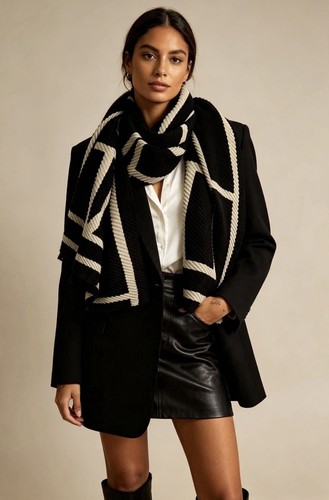 Ladies black scarf womans - black,